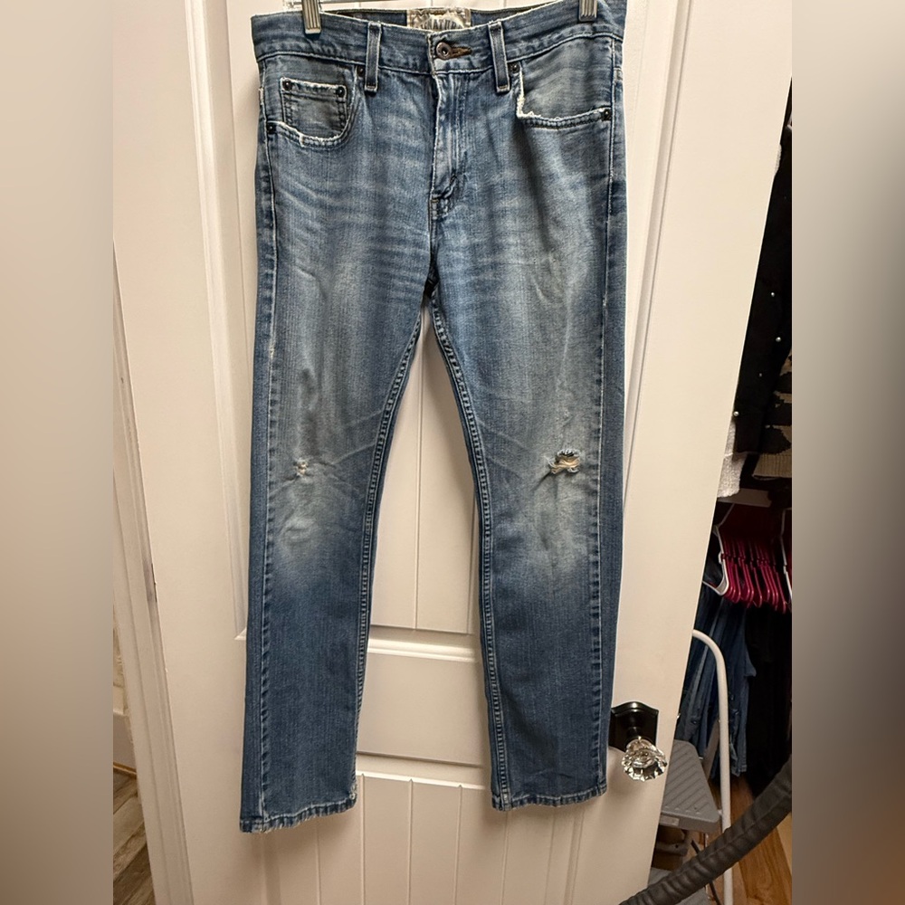 Levi's Mens Blue Denim Medium Wash Skinny Fit Jean Size 30 x 30